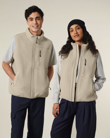 Liner - Die Unisex-Sherpaweste - Desert Dust - M bedrucken, Art.-Nr. STJU249C0281M