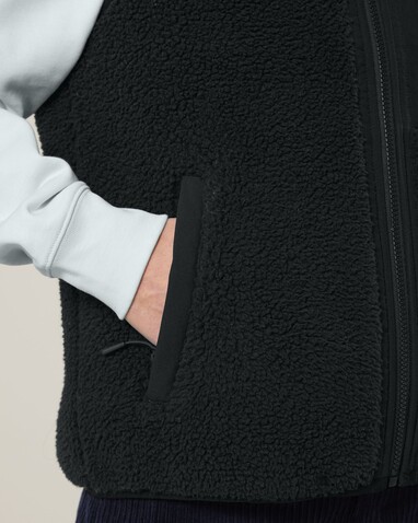 Liner - Die Unisex-Sherpaweste - Black - S bedrucken, Art.-Nr. STJU249C0021S
