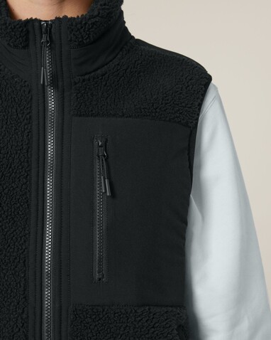 Liner - Die Unisex-Sherpaweste - Black - S bedrucken, Art.-Nr. STJU249C0021S