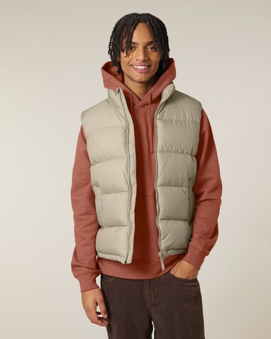 Puffer Gilet - Die Unisex-Steppweste - Desert Dust - M bedrucken, Art.-Nr. STJU250C0281M