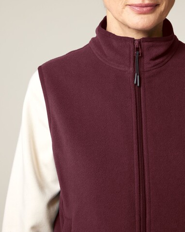 Stella Quester - Damen ärmellose Fleece-Jacke - Burgundy - XXL bedrucken, Art.-Nr. STJW241C2442X