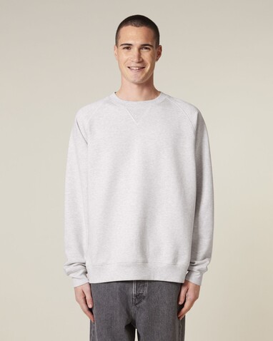 Knoxer - Das Relaxed Raglan-Rundhals-Unisex-Sweatshirt - Cool Heather Grey - XS bedrucken, Art.-Nr. STSU201C146XS