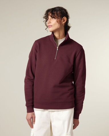 Trucker 2.0 - Unisex-Quarter-Zip-Sweatshirt - Burgundy - 5XL bedrucken, Art.-Nr. STSU204C2445X