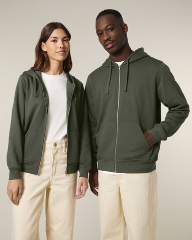 Mixer - Der Unisex-Zip-Hoodie - Khaki - M bedrucken, Art.-Nr. STSU205C2231M