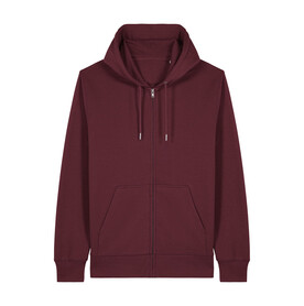 Connector 2.0 - Iconic Mid-Light Unisex-Medium-Fit-Zip-Thru-Hoodie-Sweatshirt - Burgundy - 3XL bedrucken, Art.-Nr. STSU207C2443X