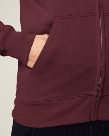 Connector 2.0 - Iconic Mid-Light Unisex-Medium-Fit-Zip-Thru-Hoodie-Sweatshirt - Burgundy - 3XL bedrucken, Art.-Nr. STSU207C2443X