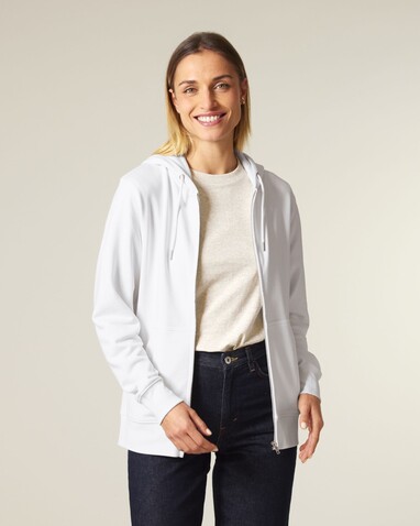 Connector 2.0 - Der Unisex-Zip-Hoodie aus French Terry - White - S bedrucken, Art.-Nr. STSU207C0011S