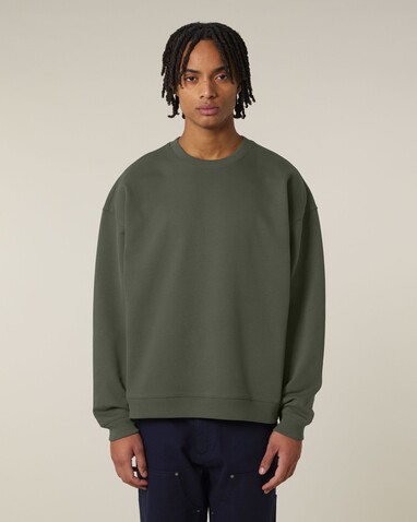Radder 2.0 - Das Oversized Rundhals-Unisex-Sweatshirt - Khaki - M bedrucken, Art.-Nr. STSU208C2231M