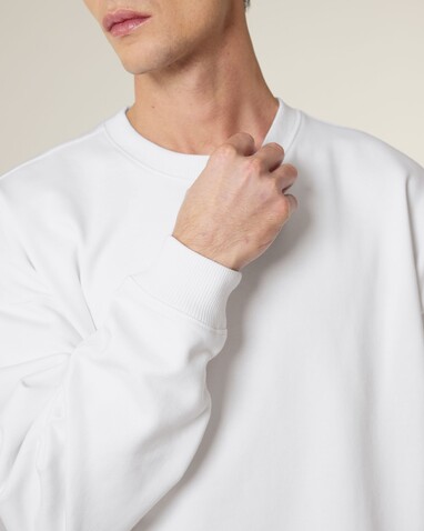 Radder 2.0 - Das Oversized Rundhals-Unisex-Sweatshirt - White - L bedrucken, Art.-Nr. STSU208C0011L