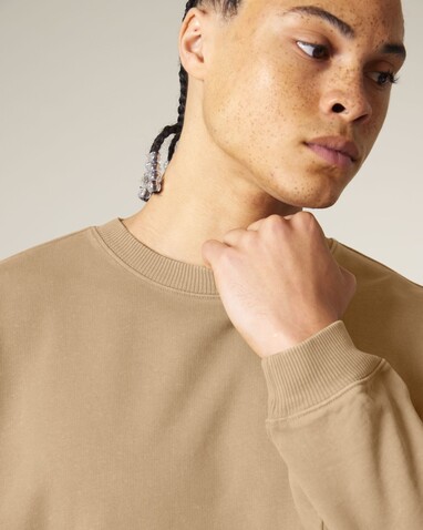 Radder 2.0 Vintage - Oversize Garment-Dyed-Crewneck-Sweatshirt - G. Dyed Latte - 3XL bedrucken, Art.-Nr. STSU210C7333X