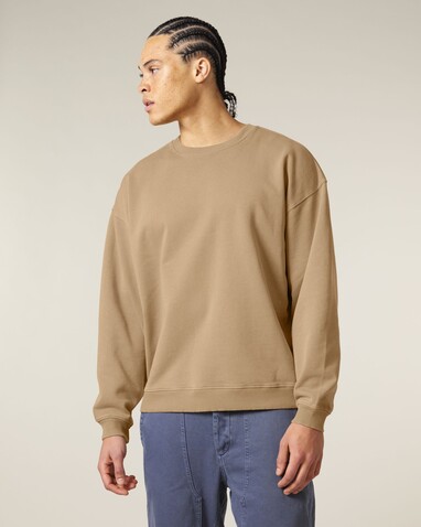 Radder 2.0 Vintage - Oversize Garment-Dyed-Crewneck-Sweatshirt - G. Dyed Latte - 3XL bedrucken, Art.-Nr. STSU210C7333X