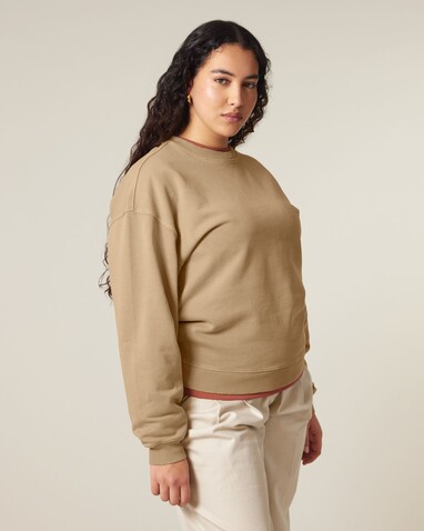Radder 2.0 Vintage - Oversize Garment-Dyed-Crewneck-Sweatshirt - G. Dyed Latte - 3XL bedrucken, Art.-Nr. STSU210C7333X