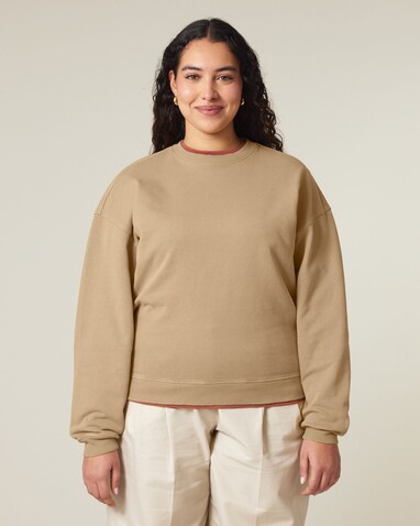 Radder 2.0 Vintage - Oversize Garment-Dyed-Crewneck-Sweatshirt - G. Dyed Latte - 3XL bedrucken, Art.-Nr. STSU210C7333X