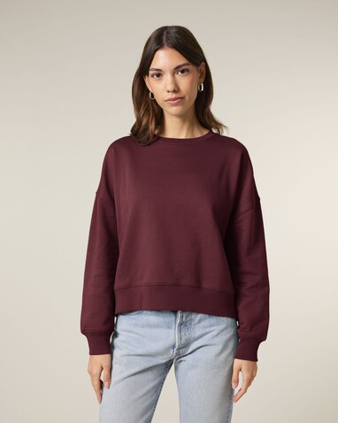 Stella Alma - Das Iconic Damen-Rundhals-Sweatshirt - Burgundy - M bedrucken, Art.-Nr. STSW212C2441M