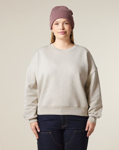 Stella Alma - Das Iconic Damen-Rundhals-Sweatshirt - Heather Haze - M bedrucken, Art.-Nr. STSW212C7311M
