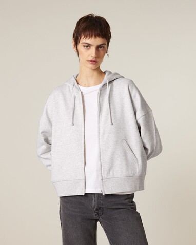 Stella Ida - Der Iconic Damen-Zip-Hoodie - Cool Heather Grey - XS bedrucken, Art.-Nr. STSW214C146XS