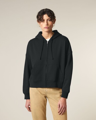 Stella Ida - Der Iconic Damen-Zip-Hoodie - Black - M bedrucken, Art.-Nr. STSW214C0021M