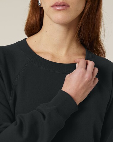 Stella Clara - Das Damen-Raglan-Rundhals-Sweatshirt - Black - S bedrucken, Art.-Nr. STSW217C0021S
