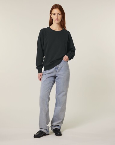 Stella Clara - Das Damen-Raglan-Rundhals-Sweatshirt - Black - S bedrucken, Art.-Nr. STSW217C0021S