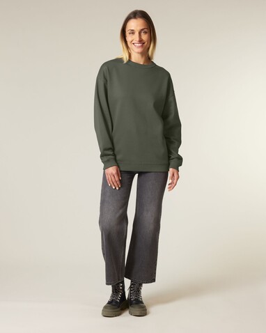Stella Paloma - Das Oversized Damen-Rundhals-Sweatshirt - Khaki - S bedrucken, Art.-Nr. STSW218C2231S