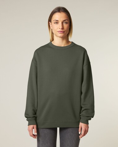 Stella Paloma - Das Oversized Damen-Rundhals-Sweatshirt - Khaki - S bedrucken, Art.-Nr. STSW218C2231S
