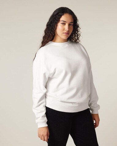 Stella Paloma - Das Oversized Damen-Rundhals-Sweatshirt - Off White - L bedrucken, Art.-Nr. STSW218C0181L