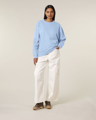 Stella Paloma - Das Oversized Damen-Rundhals-Sweatshirt - Blue Soul - S bedrucken, Art.-Nr. STSW218C1491S Stella Paloma - Das Oversized Damen-Rundhals-Sweatshirt - Blue Soul - S bedrucken, Art.-Nr. STSW218C1491S