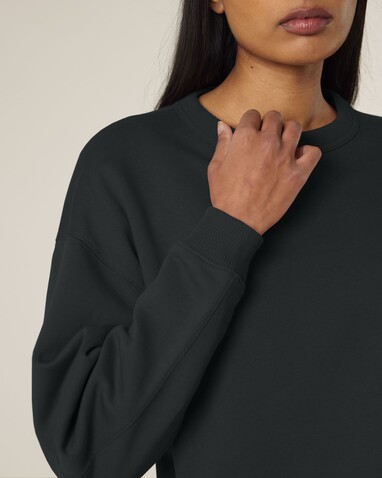 Stella Paloma - Das Oversized Damen-Rundhals-Sweatshirt - Black - L bedrucken, Art.-Nr. STSW218C0021L