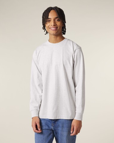 Freestyler Long Sleeve - Das schwere Langarm-Unisex-T-Shirt - Cool Heather Grey - M bedrucken, Art.-Nr. STTU200C1461M