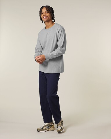 Freestyler Long Sleeve - Das schwere Langarm-Unisex-T-Shirt - Heather Grey - 3XL bedrucken, Art.-Nr. STTU200C2503X