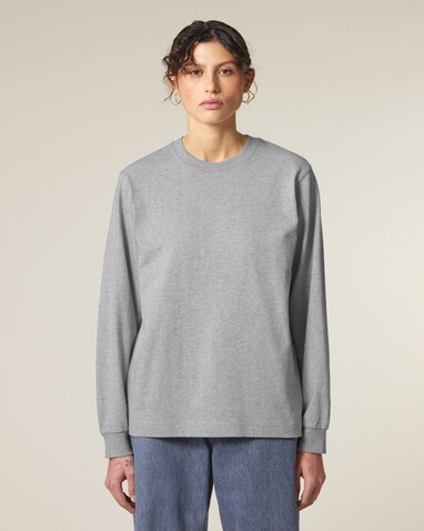 Freestyler Long Sleeve - Das schwere Langarm-Unisex-T-Shirt - Heather Grey - XS bedrucken, Art.-Nr. STTU200C250XS