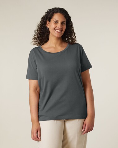 Stella Serena - Das Damen-T-Shirt mit weitem Rundhalsausschnitt - Anthracite - S bedrucken, Art.-Nr. STTW173C2531S