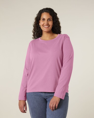 Stella Muser Long Sleeve - Das Iconic Langarm-Damen-T-Shirt - Bubble Pink - XL bedrucken, Art.-Nr. STTW219C1291X