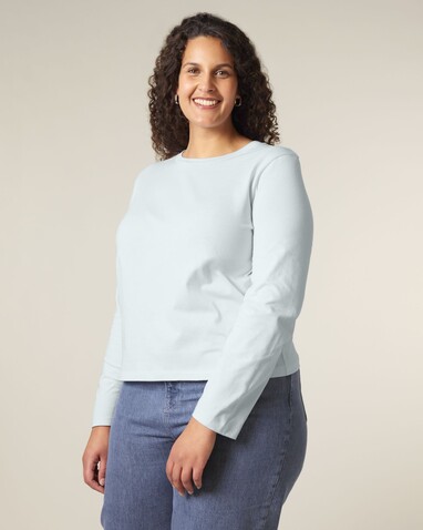 Stella Muser Long Sleeve - Das Iconic Langarm-Damen-T-Shirt - Blue Ice - XXL bedrucken, Art.-Nr. STTW219C7282X