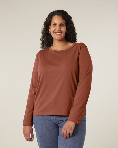 Stella Muser Long Sleeve - Das Iconic Langarm-Damen-T-Shirt - Heritage Brown - XS bedrucken, Art.-Nr. STTW219C730XS