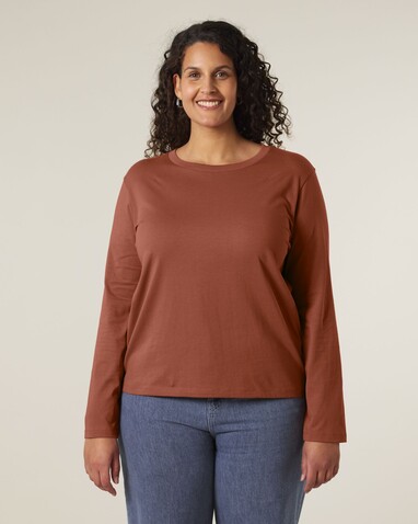 Stella Muser Long Sleeve - Das Iconic Langarm-Damen-T-Shirt - Heritage Brown - XXL bedrucken, Art.-Nr. STTW219C7302X