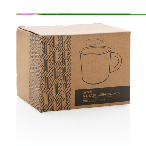 Vintage Keramiktasse, 280ml grau bedrucken, Art.-Nr. P434.032
