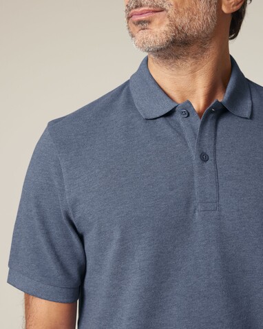 Prepster 2.0 - Das Unisex-Polo - Dark Heather Blue - S bedrucken, Art.-Nr. STPU222C6521S