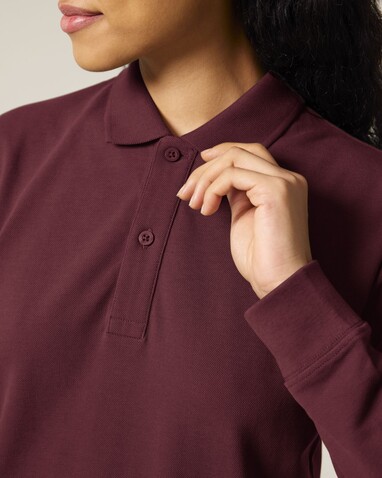 Prepster 2.0 Long Sleeve - Das Langarm-Unisex-Polo - Burgundy - M bedrucken, Art.-Nr. STPU223C2441M