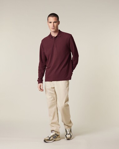 Prepster 2.0 Long Sleeve - Das Langarm-Unisex-Polo - Burgundy - L bedrucken, Art.-Nr. STPU223C2441L