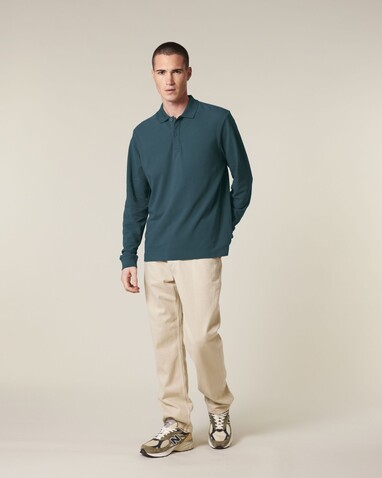 Prepster 2.0 Long Sleeve - Das Langarm-Unisex-Polo - Stargazer - XL bedrucken, Art.-Nr. STPU223C7021X