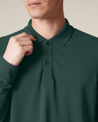 Prepster 2.0 Long Sleeve - Das Langarm-Unisex-Polo - Glazed Green - 3XL bedrucken, Art.-Nr. STPU223C0363X