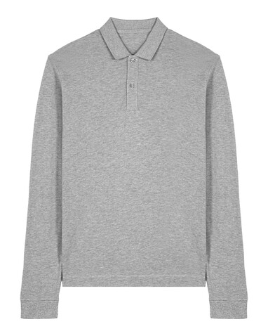 Prepster 2.0 Long Sleeve - Das Langarm-Unisex-Polo - Heather Grey - 3XL bedrucken, Art.-Nr. STPU223C2503X