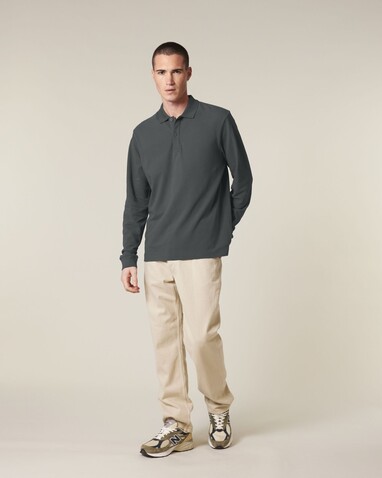 Prepster 2.0 Long Sleeve - Das Langarm-Unisex-Polo - Anthracite - M bedrucken, Art.-Nr. STPU223C2531M