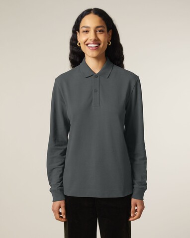 Prepster 2.0 Long Sleeve - Das Langarm-Unisex-Polo - Anthracite - M bedrucken, Art.-Nr. STPU223C2531M