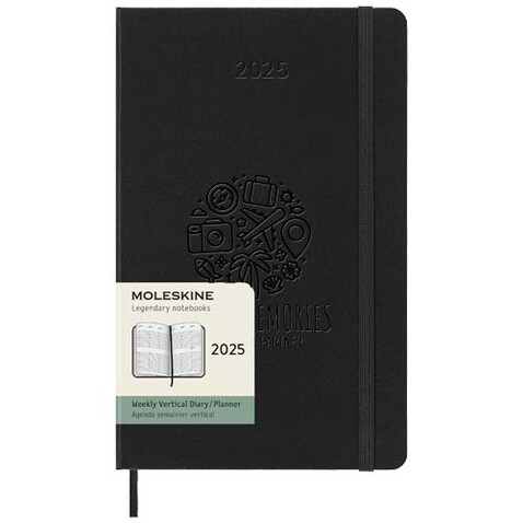 Moleskine Hardcover 12 Monate Wochenkalender L vertikal, schwarz bedrucken, Art.-Nr. 10793790