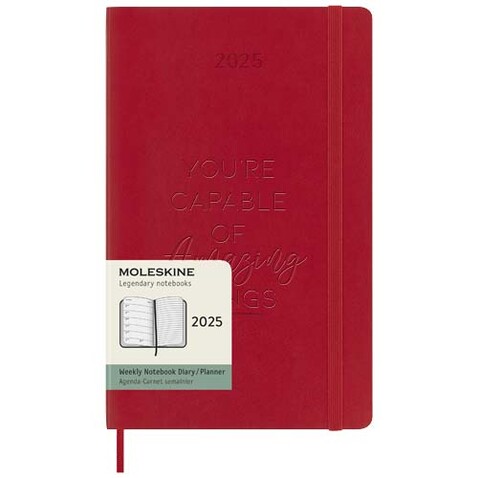 Moleskine Softcover 12 Monate Wochenkalender L, scharlachrot bedrucken, Art.-Nr. 10793821