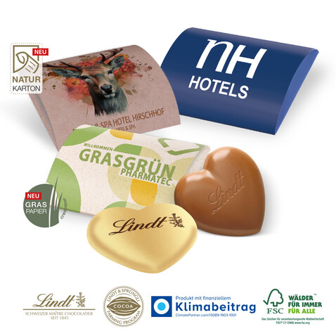 Lindt Herz, 20 g im Werbebriefchen bedrucken, Art.-Nr. 91009