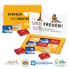 Präsentbox Business mit Lindt Exklusiv Schokotäfelchen bedrucken, Art.-Nr. 91169