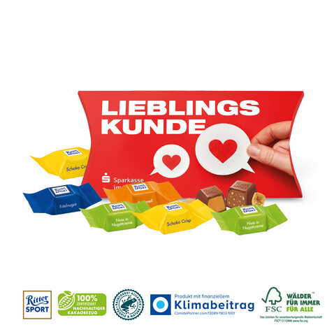 KISSENVERPACKUNG „CREATIVE” bedrucken, Art.-Nr. 91195 - Ritter SPORT Schokowürfel